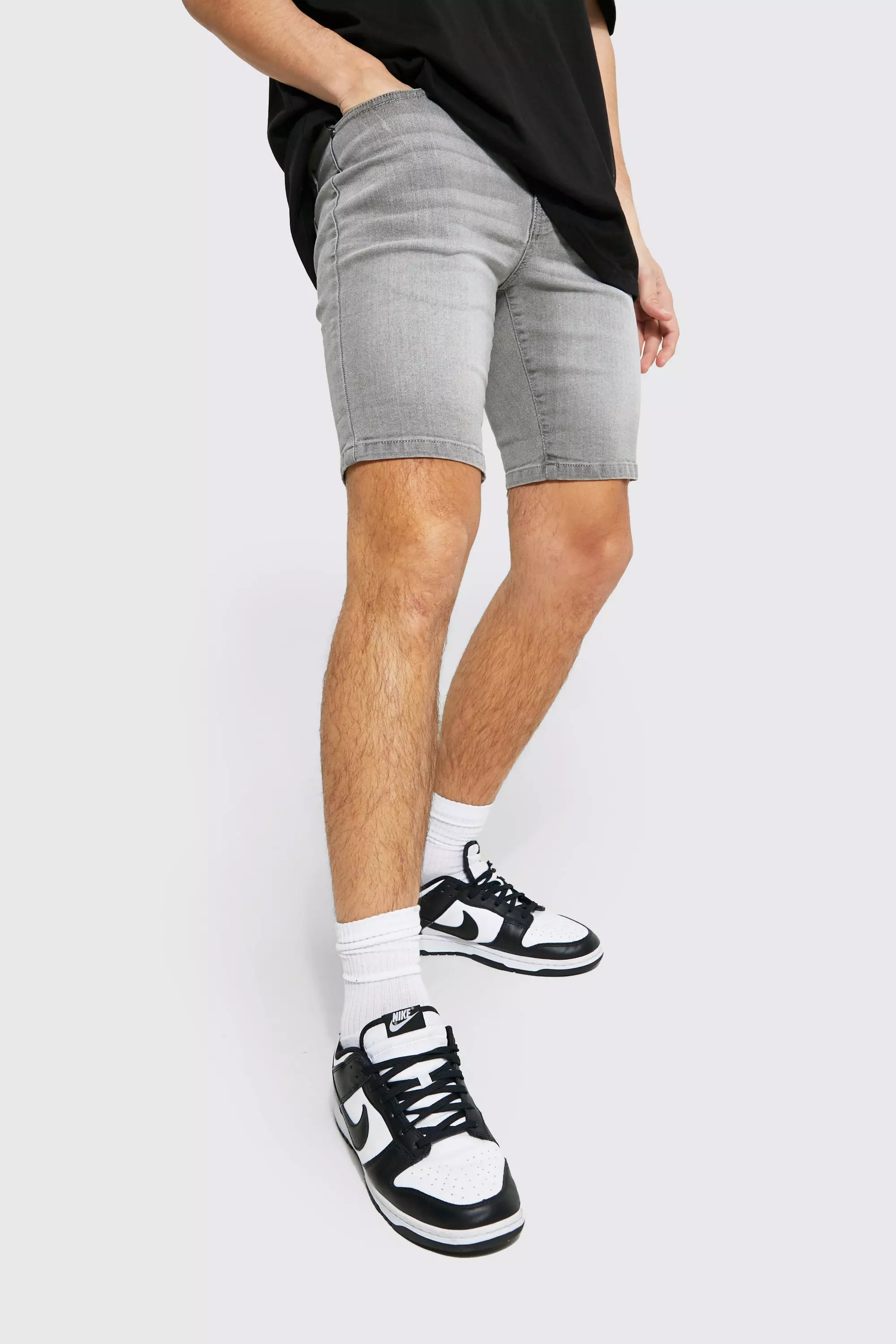 Mens skinny cheap stretch shorts